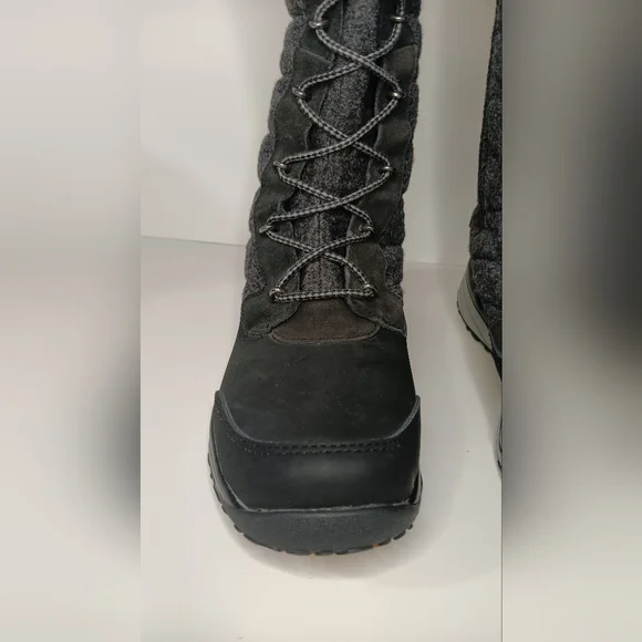 Salomon Hime High Snow Winter Boots Womens Size 7 EUR 38 Black Asphalt Pewter - Picture 4 of 12